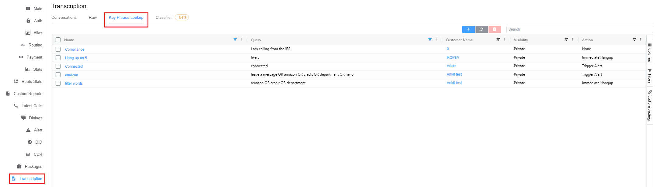 Key Phrase Lookup