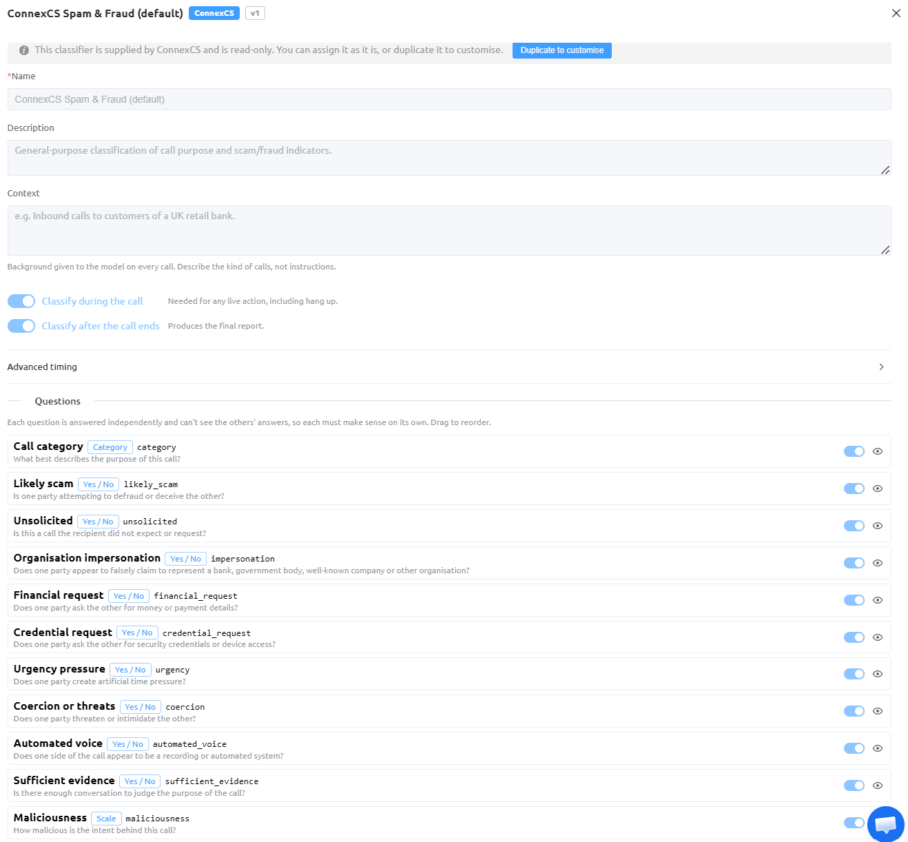 ConnexCS Spam & Fraud classifier